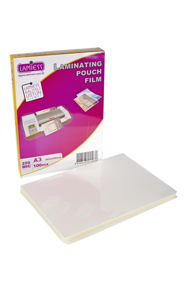 Lamiess  A-3 250 Mıc.Mat Polyester Laminasyon Filmi 100'Lü - Görsel 1