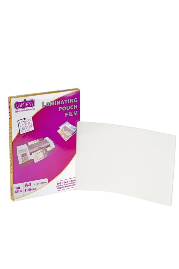 Lamiess  A-4 80 Mıc.Polyester Laminasyon Filmi 100'Lü - Görsel 1