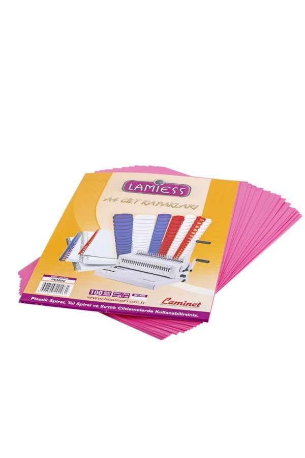 Lamiess  A-4 500 Mıc.Pp Cilt Kapağı Pembe 50 'Li - Görsel 1
