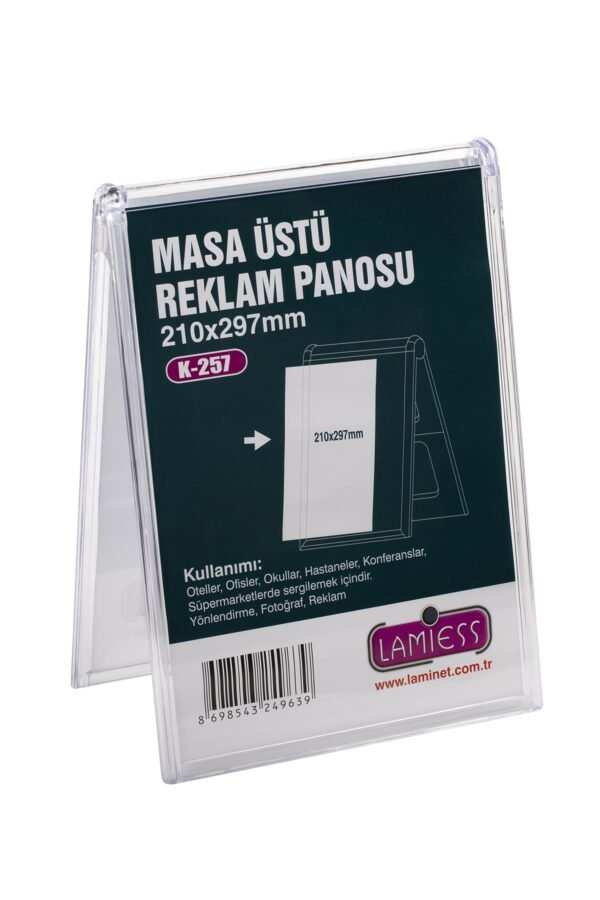 Lamiess K-257 Masaüstü Reklam Panosu Dikey 3 'Lü - Görsel 1