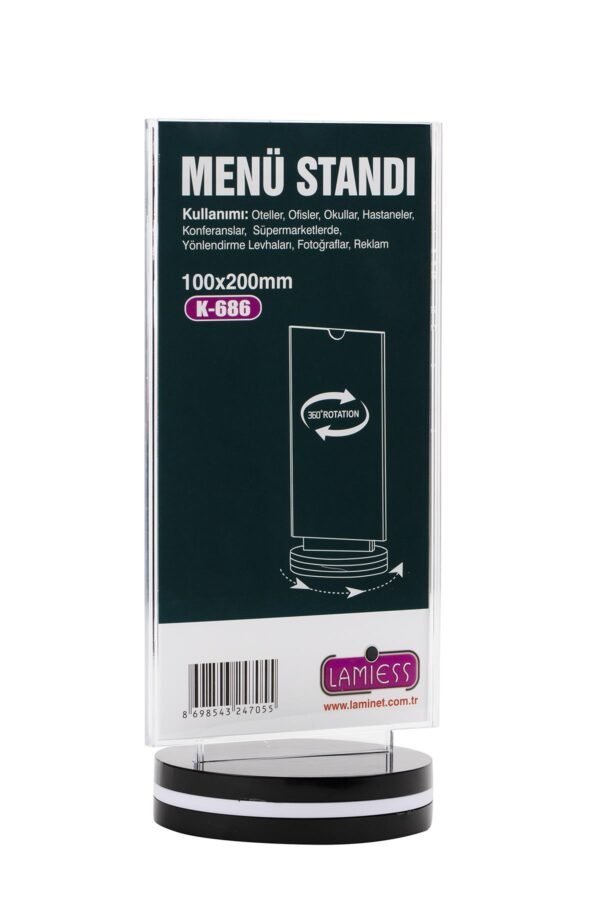 Lamiess  K-686 Masaüstü Menü Stand 2'Li - Görsel 1