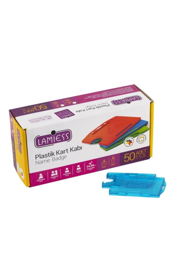 Lamiess  Lms 211 Yatay Dikey Çift Hazneli Kart Kabı Şeffaf Mavi 25'Li - Görsel 1