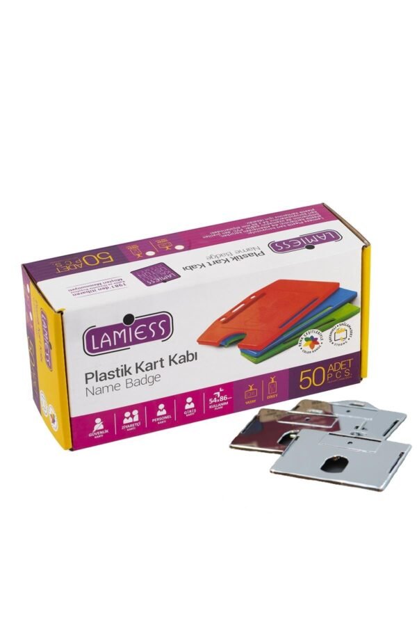 Lamiess  Lms 214 Yatay Plastik Kart Kabı Krom 50'Li - Görsel 1