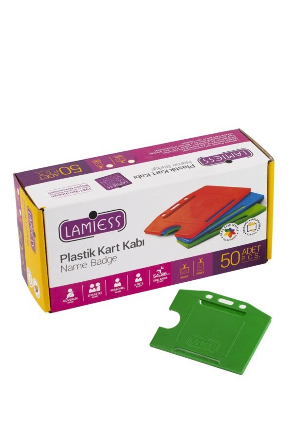 Lamiess  Lms 214 Yatay Plastik Kart Kabı Yeşil 50'Li - Görsel 1