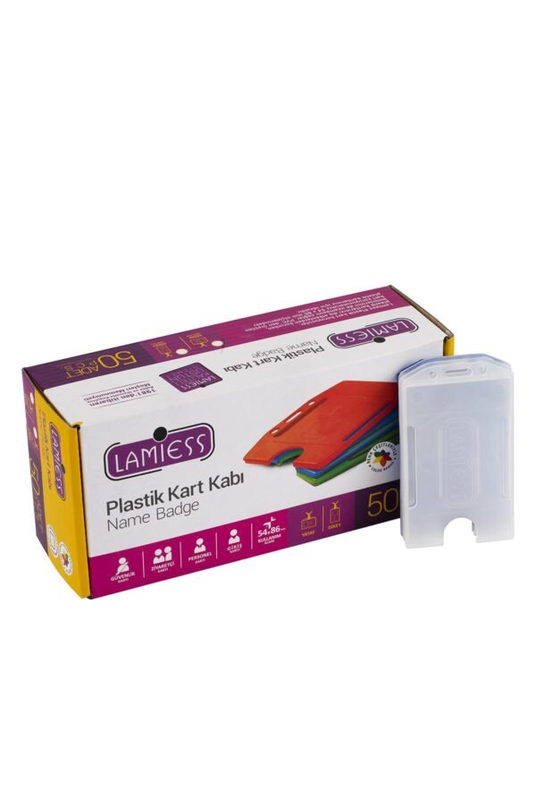Lamiess  Lms 217 Dikey Plastik Kart Kabı Şeffaf 50'Li - Görsel 1