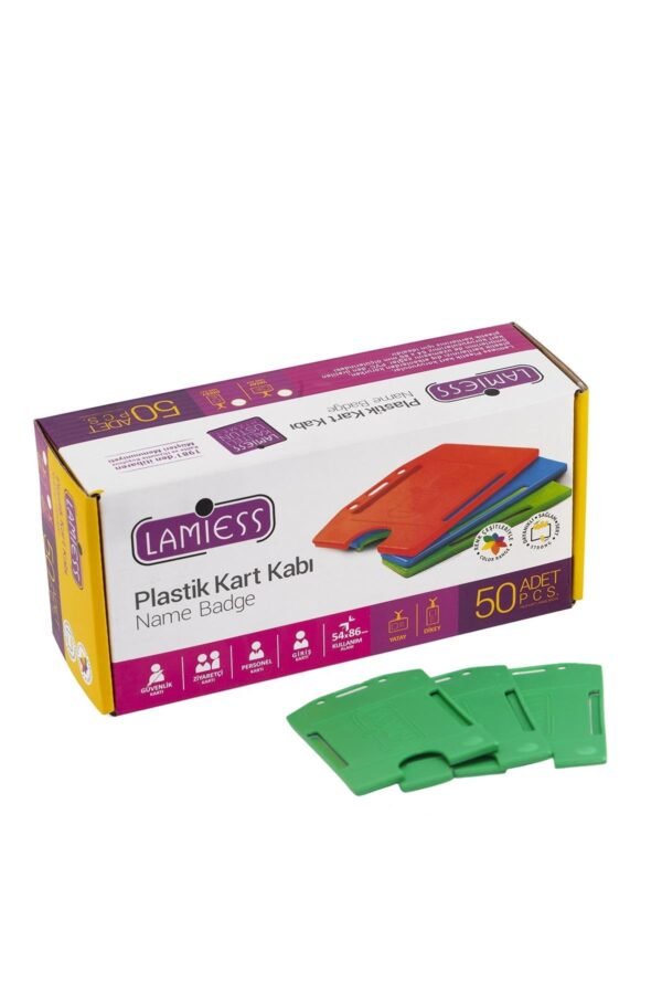 Lamiess  Lms 217 Dikey Plastik Kart Kabı Yeşil 50'Li - Görsel 1