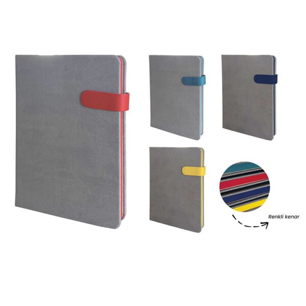 Termo Deri Kenarları Boyalı Mıknatıslı Defter - Görsel 1