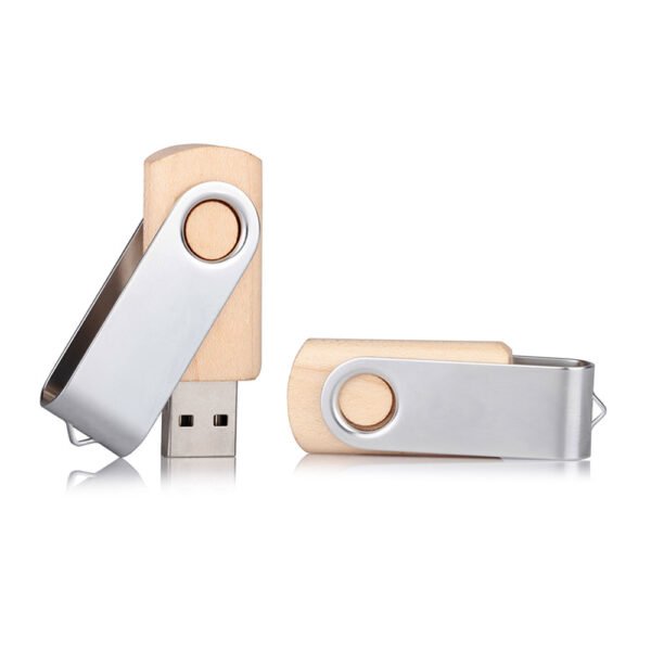 16 GB Ahşap Döner Kapaklı USB Bellek - Görsel 1
