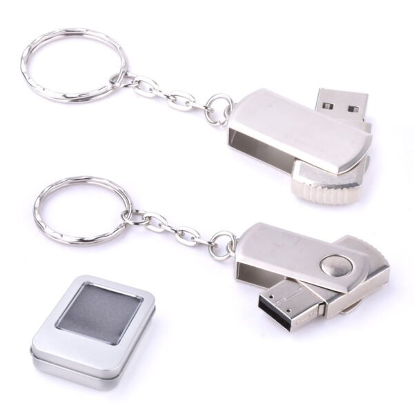 16 GB Döner Kapaklı Metal Anahtarlık USB Bellek - Görsel 1