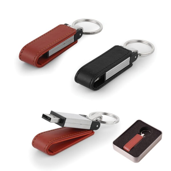 16 GB Deri Metal Anahtarlık USB Bellek - Görsel 1